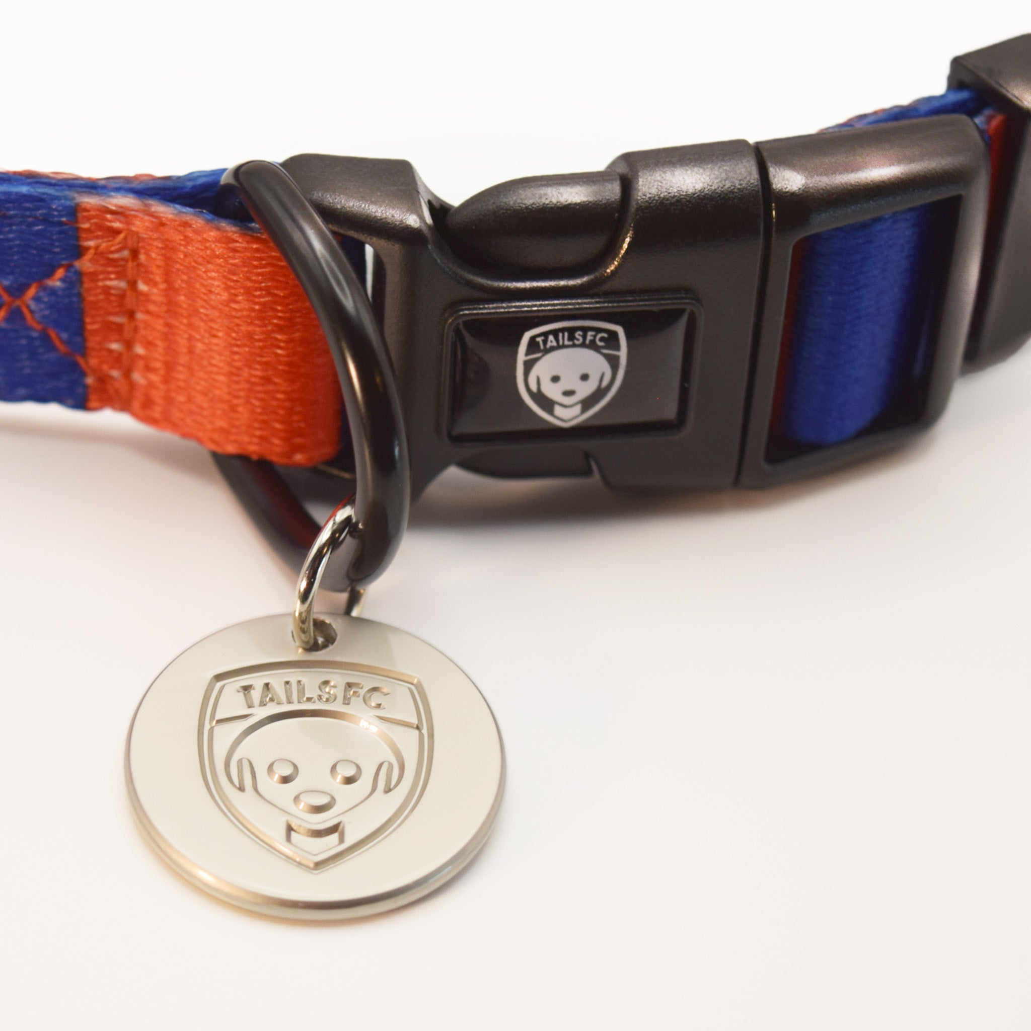 PSG Dog Collar - Red & Blue Stripe Football Pet Collar