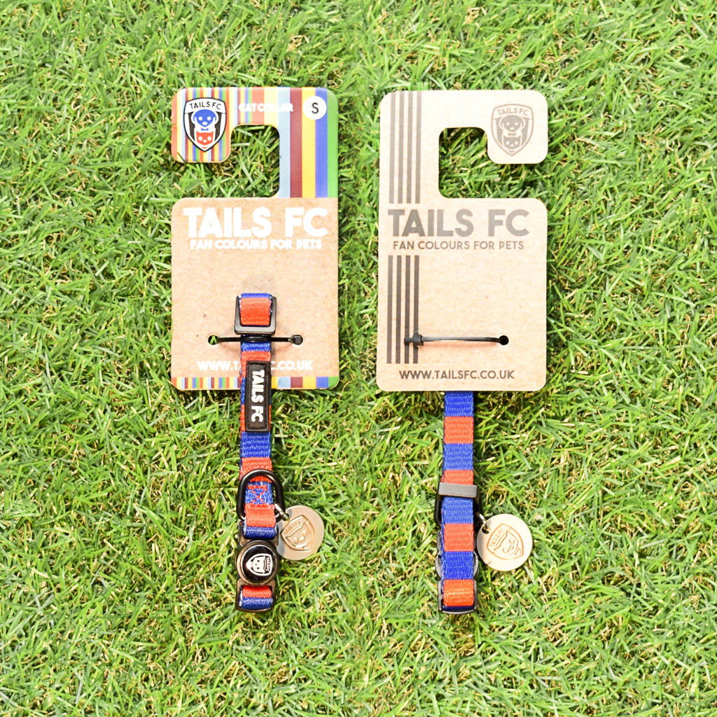 PSG Cat Collar - Red & Blue Stripe Football Pet Collar