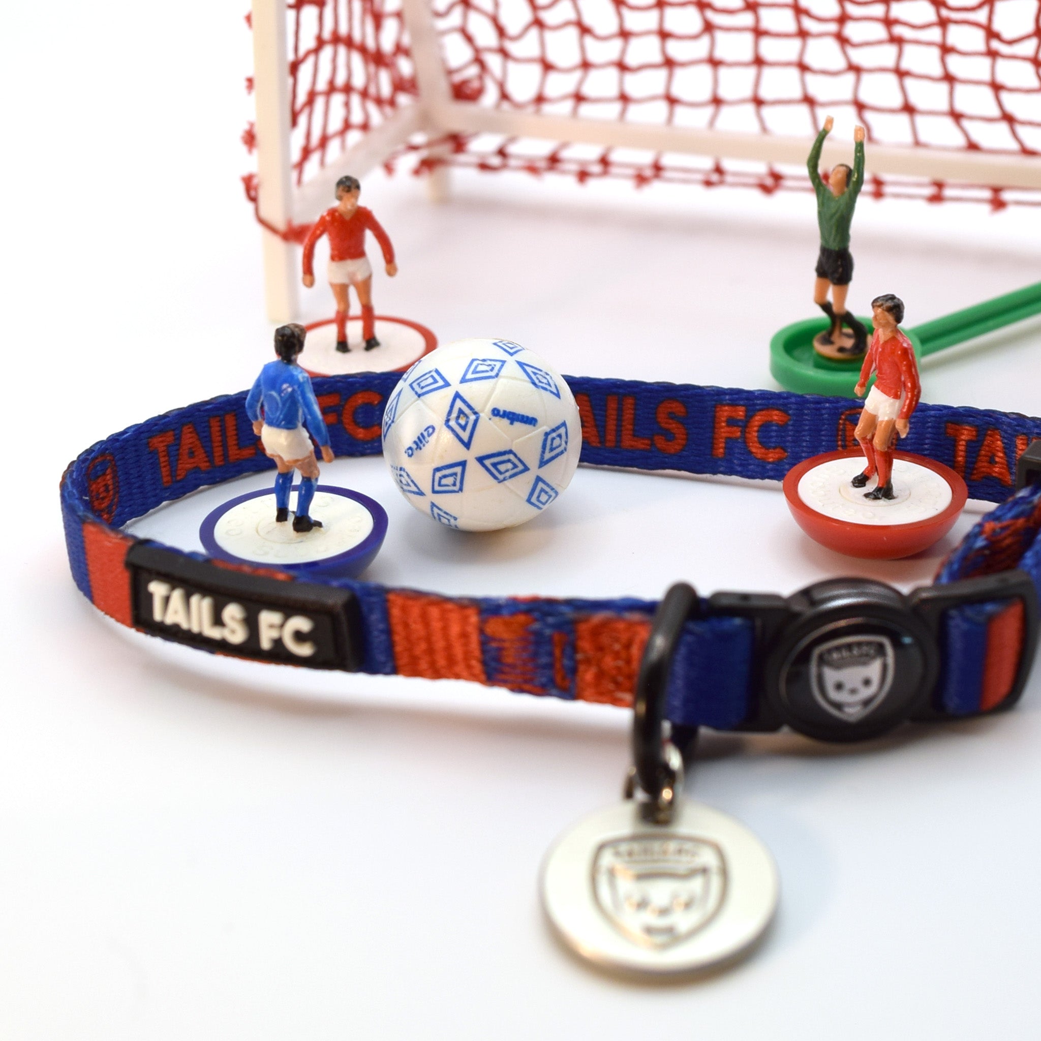PSG Cat Collar - Red & Blue Stripe Football Pet Collar