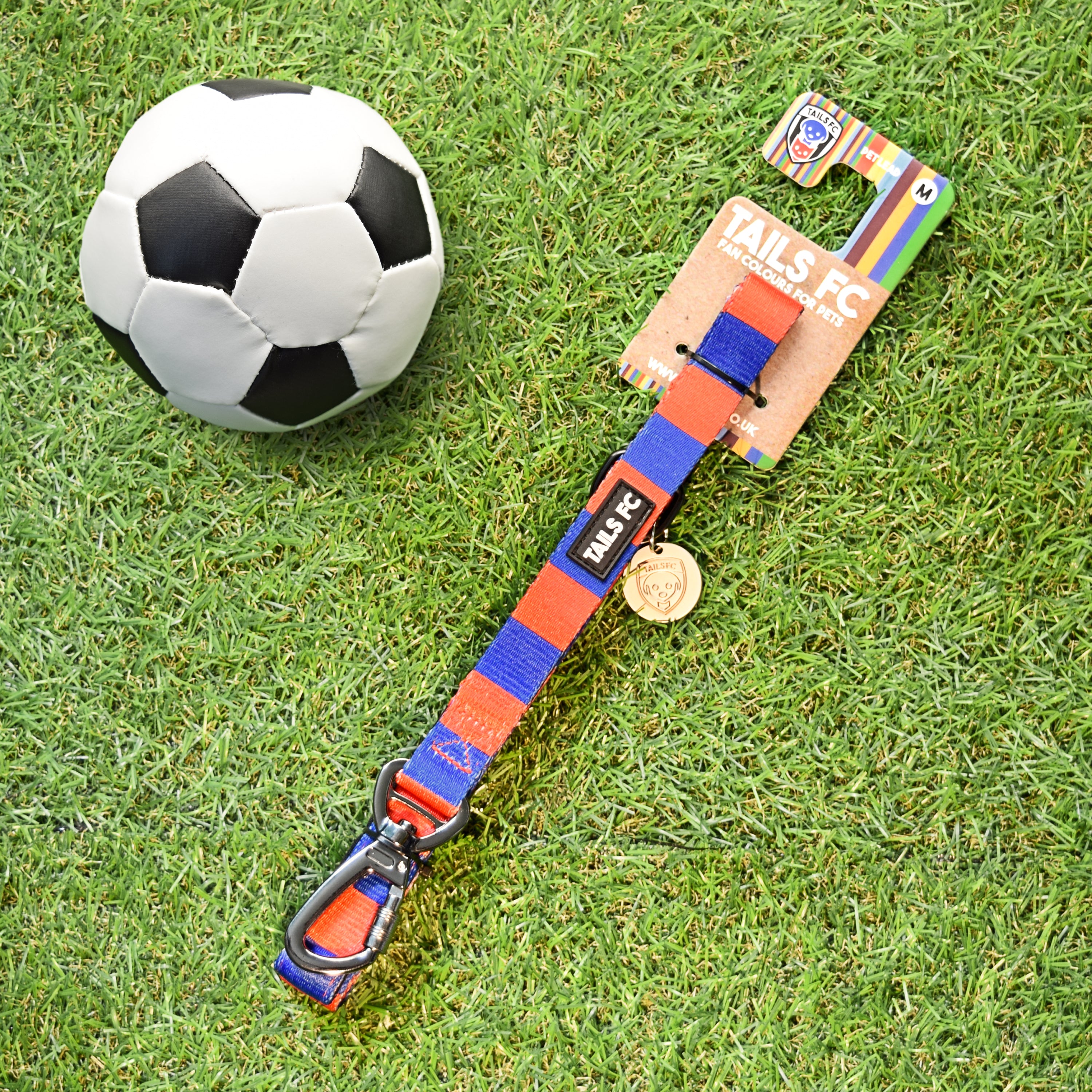 PSG Pet Lead - Red & Blue Stripe Football Pet Lead