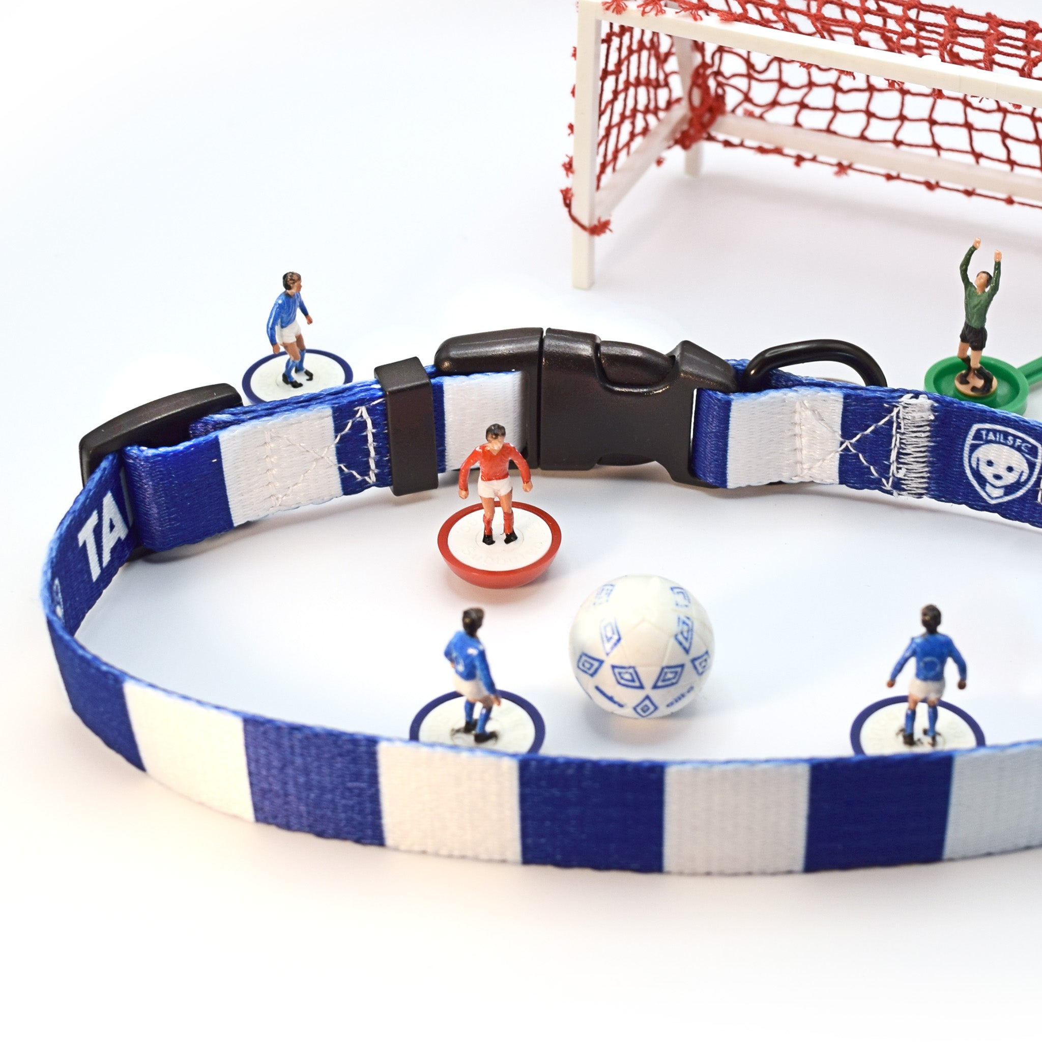 Rangers Dog Collar - Blue & White Stripe Football Pet Collar