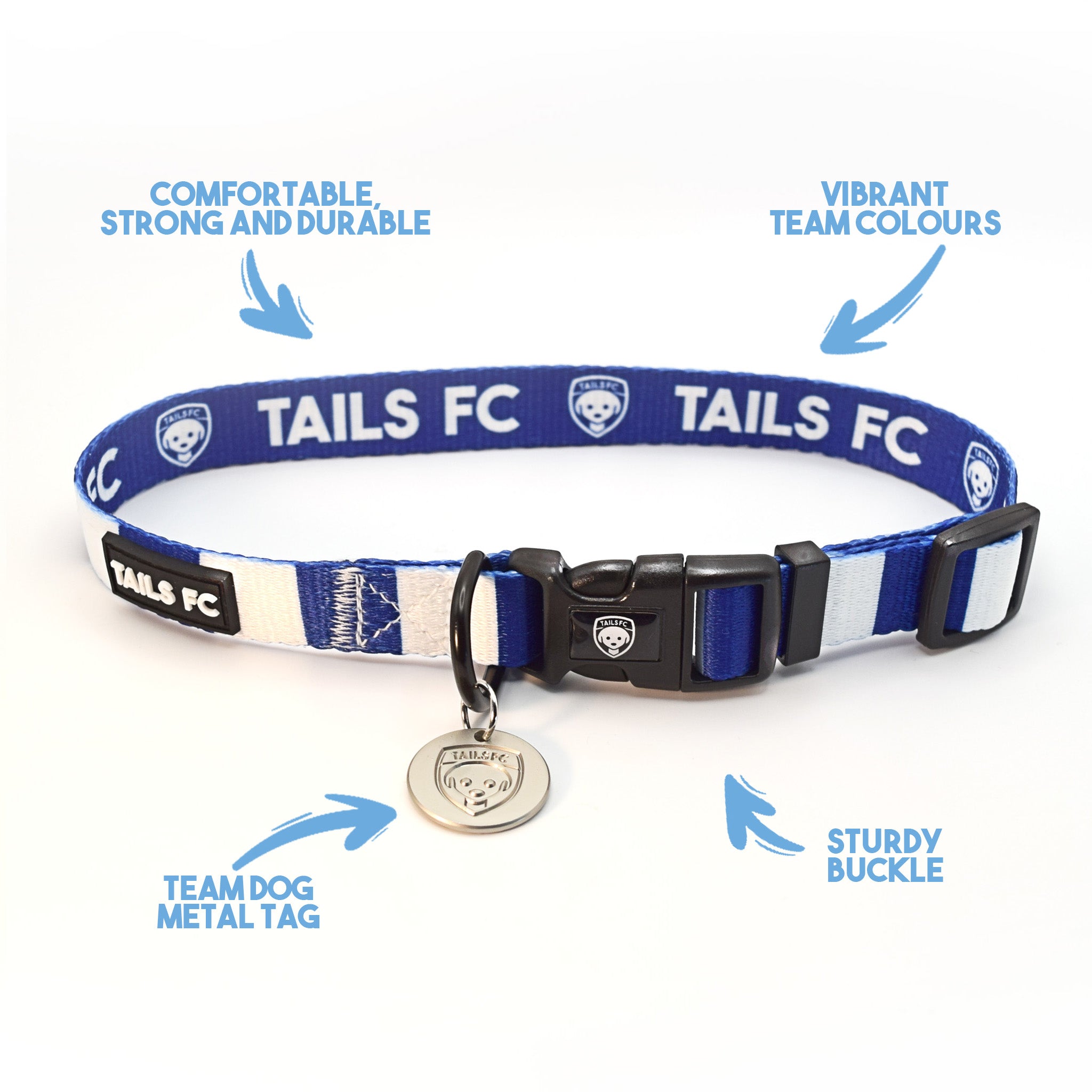 Sheffield Wednesday Dog Collar - Blue & White Stripe Football Pet Collar