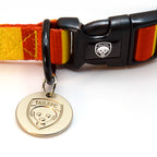 Spain Dog Collar - Red & Gold Stripe Football Pet Collar