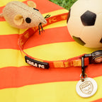 Spain Cat Collar - Red & Gold Stripe Football Pet Collar