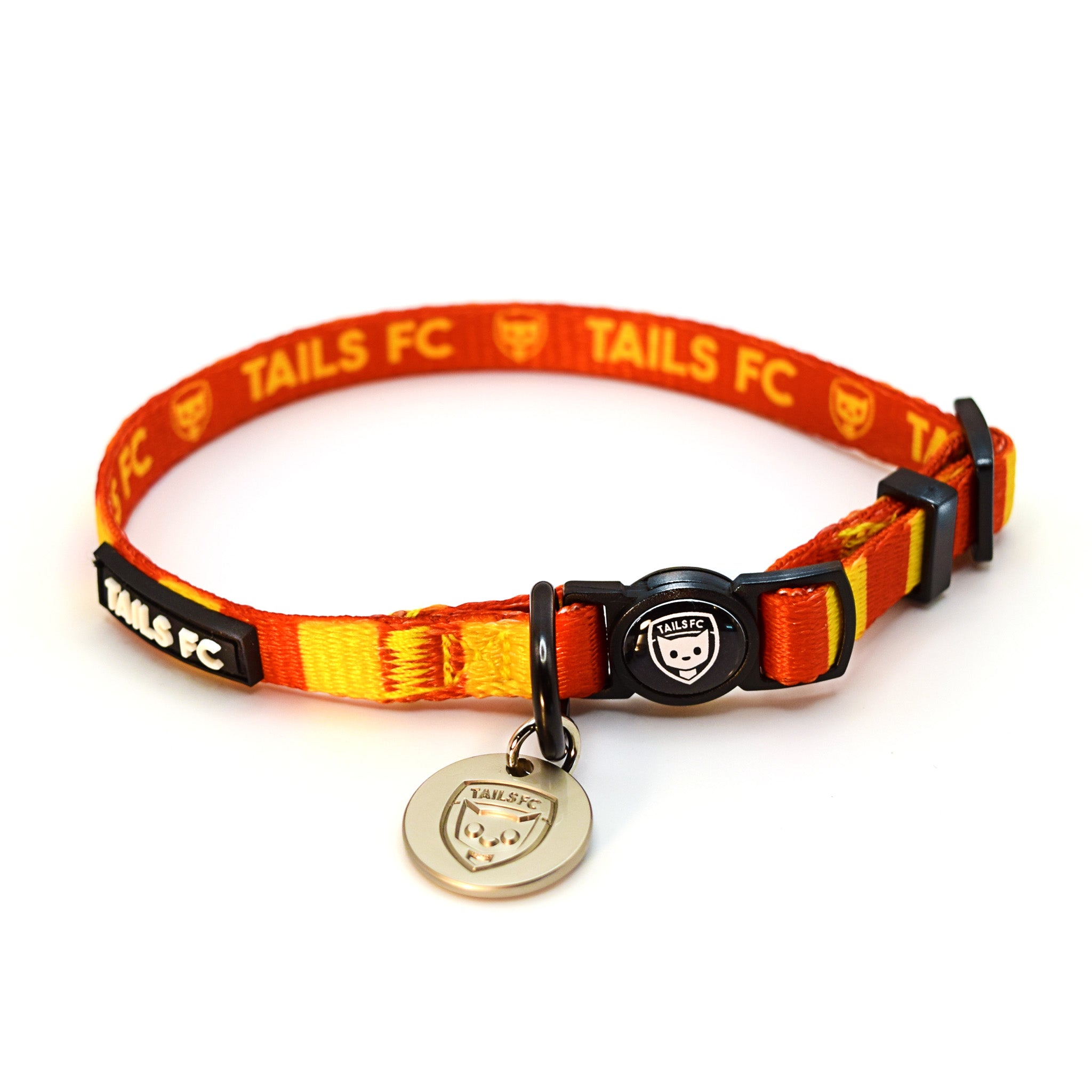 Spain Cat Collar - Red & Gold Stripe Football Pet Collar