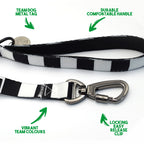 St Mirren Pet Lead - Black & White Stripe Football Pet Lead