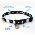 Swansea Dog Collar - White & Black Stripe Football Pet Collar