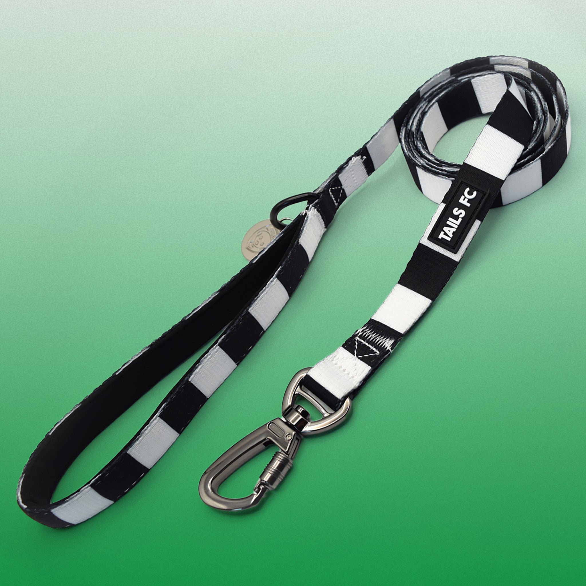 Swansea Pet Lead - White & Black Stripe Football Pet Lead