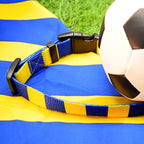 Sweden Dog Collar - Yellow & Blue Stripe Football Pet Collar