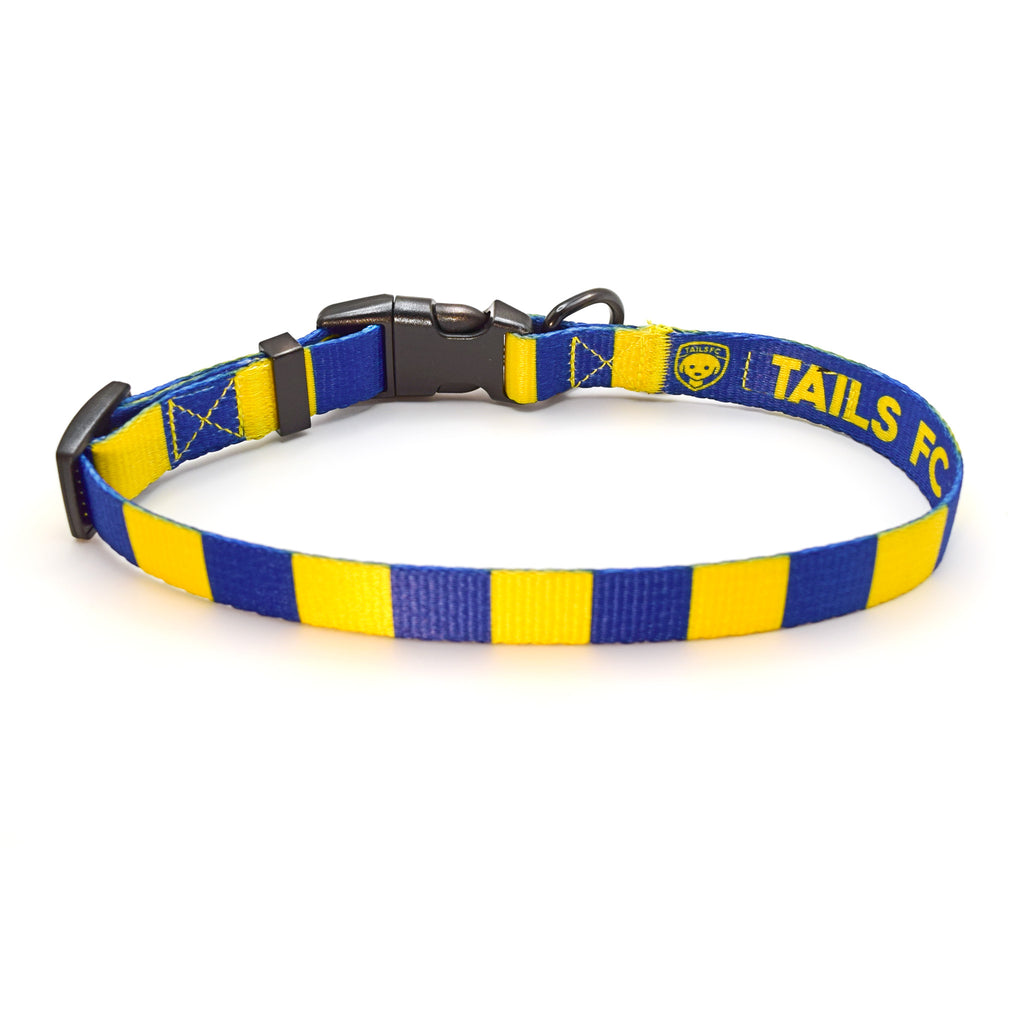 Sweden Dog Collar - Yellow & Blue Stripe Football Pet Collar