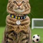 Sweden Cat Collar - Yellow & Blue Stripe Football Pet Collar