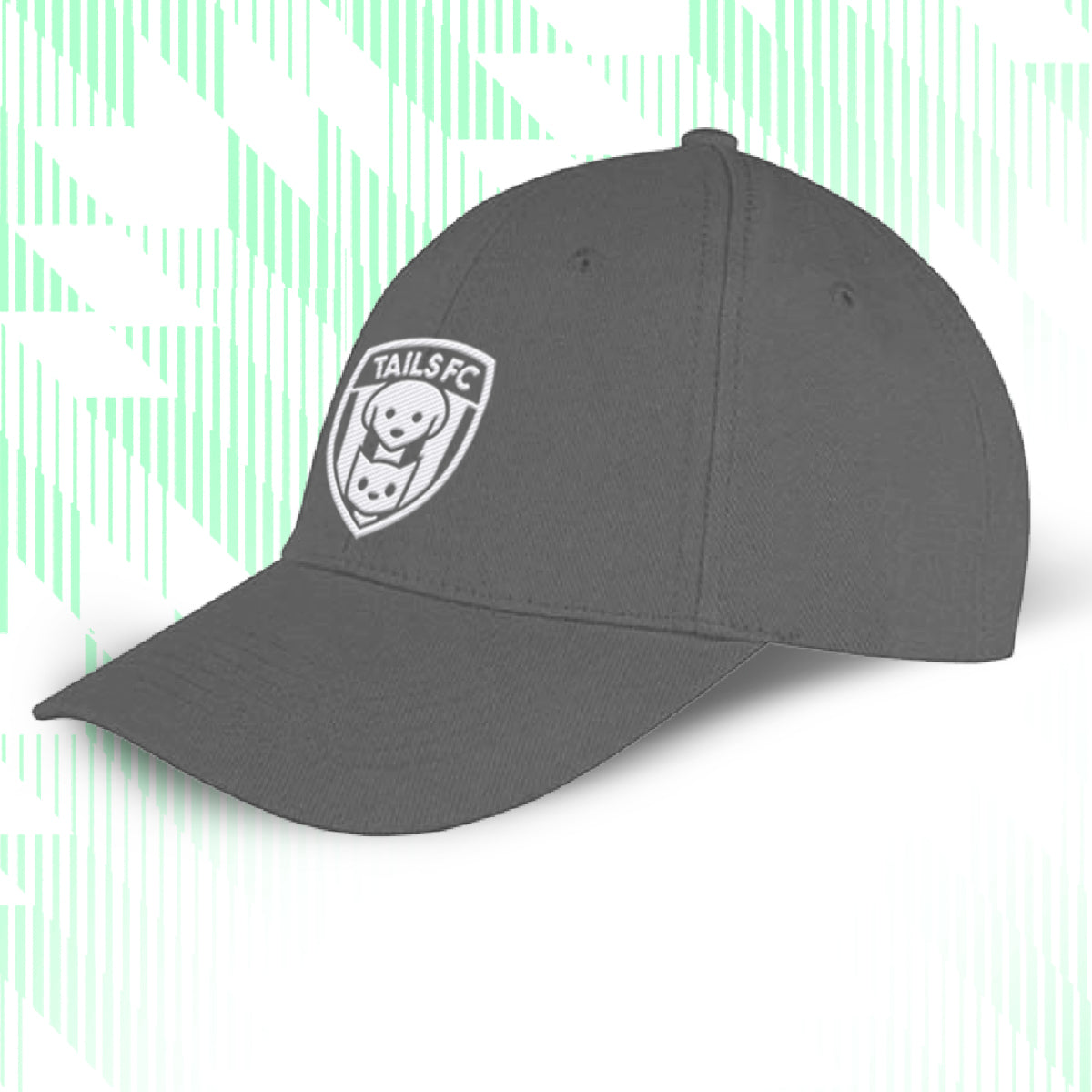 Tails FC Gray cap with a logo on a white background