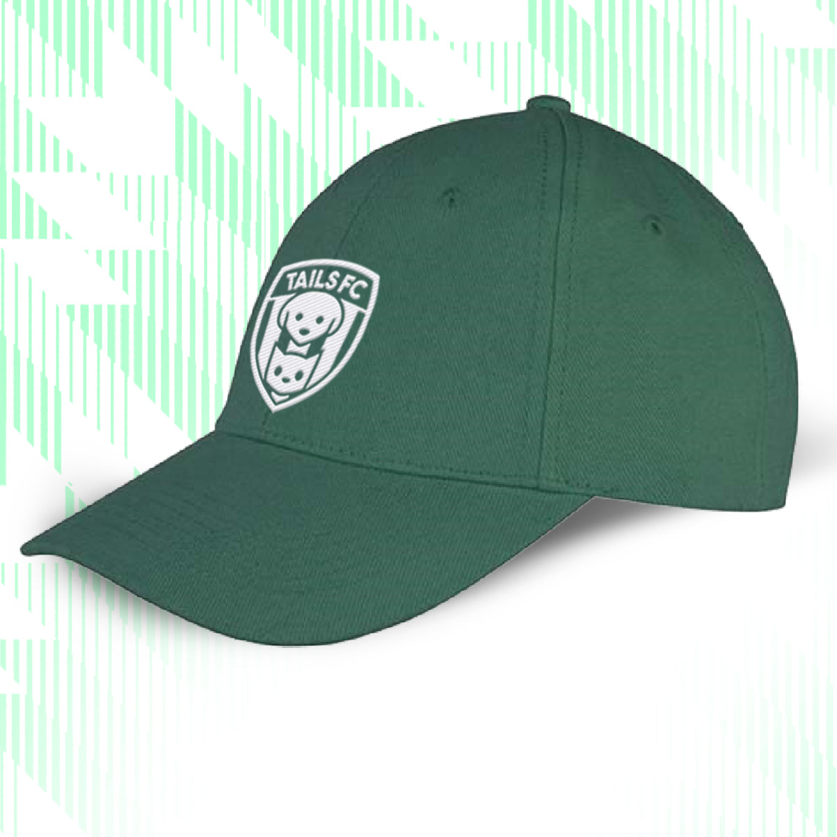 Tails FC Green cap with a logo on a white background