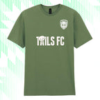 Green t-shirt with 'Tails FC' logo on a white background