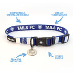 Tottenham Dog Collar - White & Blue Stripe Football Pet Collar