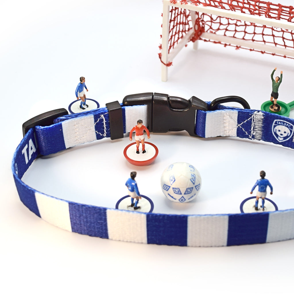 West Brom Dog Collar - Blue & White Stripe Football Pet Collar