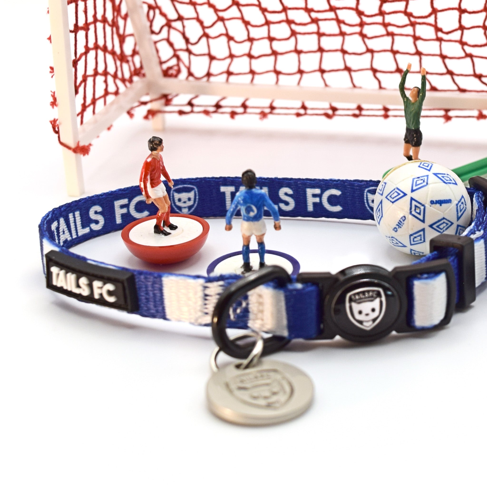 West Brom Cat Collar - Blue & White Stripe Football Pet Collar