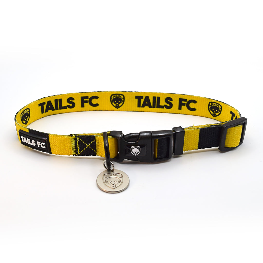 Wolverhampton Dog Collar - Gold & Black Stripe Football Pet Collar