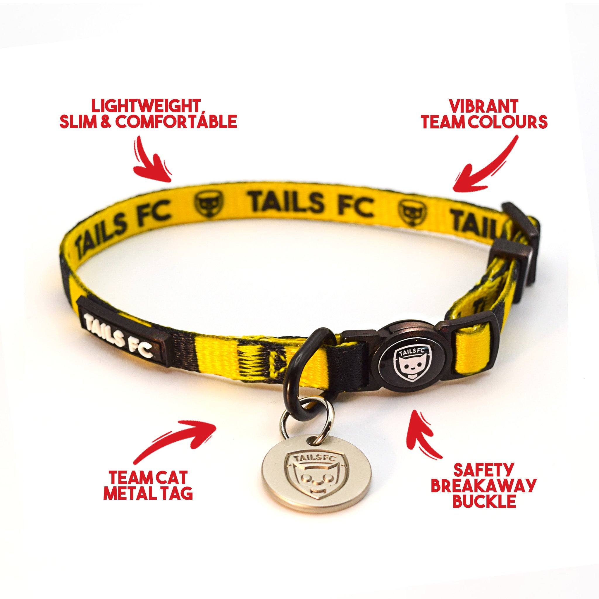 Wolverhampton Cat Collar - Gold & Black Stripe Football Pet Collar