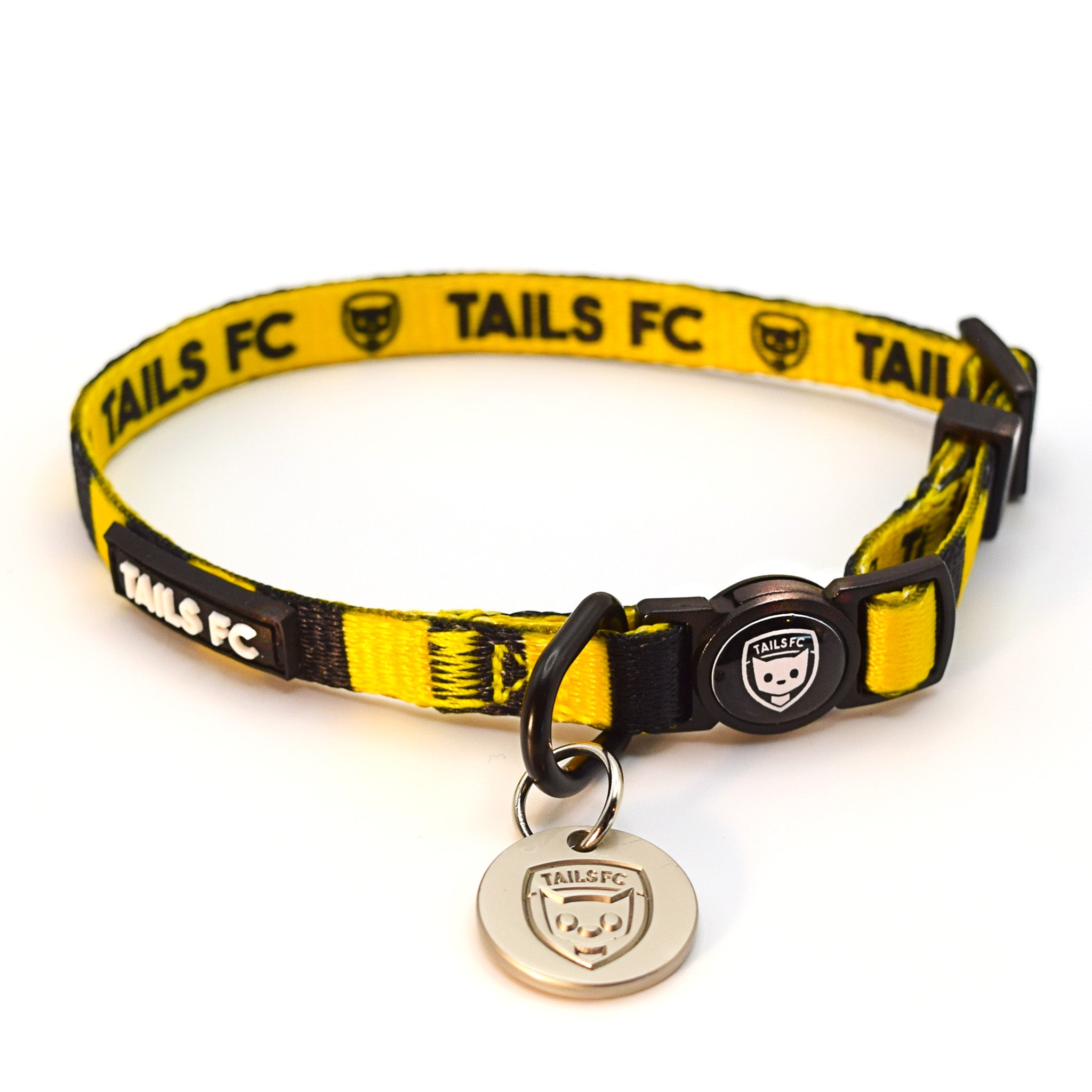 Wolverhampton Cat Collar - Gold & Black Stripe Football Pet Collar