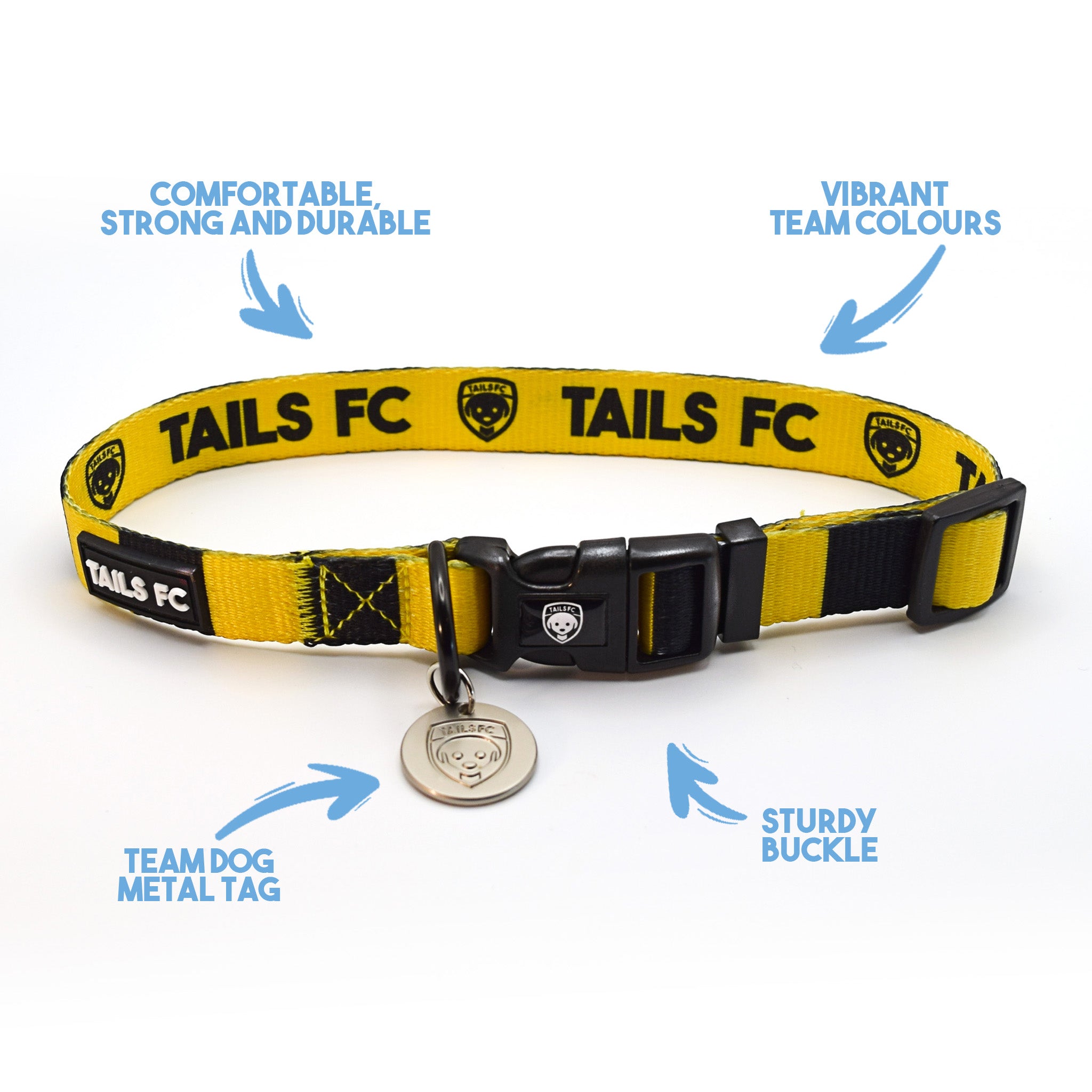 Wolverhampton Dog Set - Yellow & Black Stripe Football Dog Collar and Leash Set