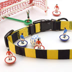 Wolverhampton Dog Set - Yellow & Black Stripe Football Dog Collar and Leash Set
