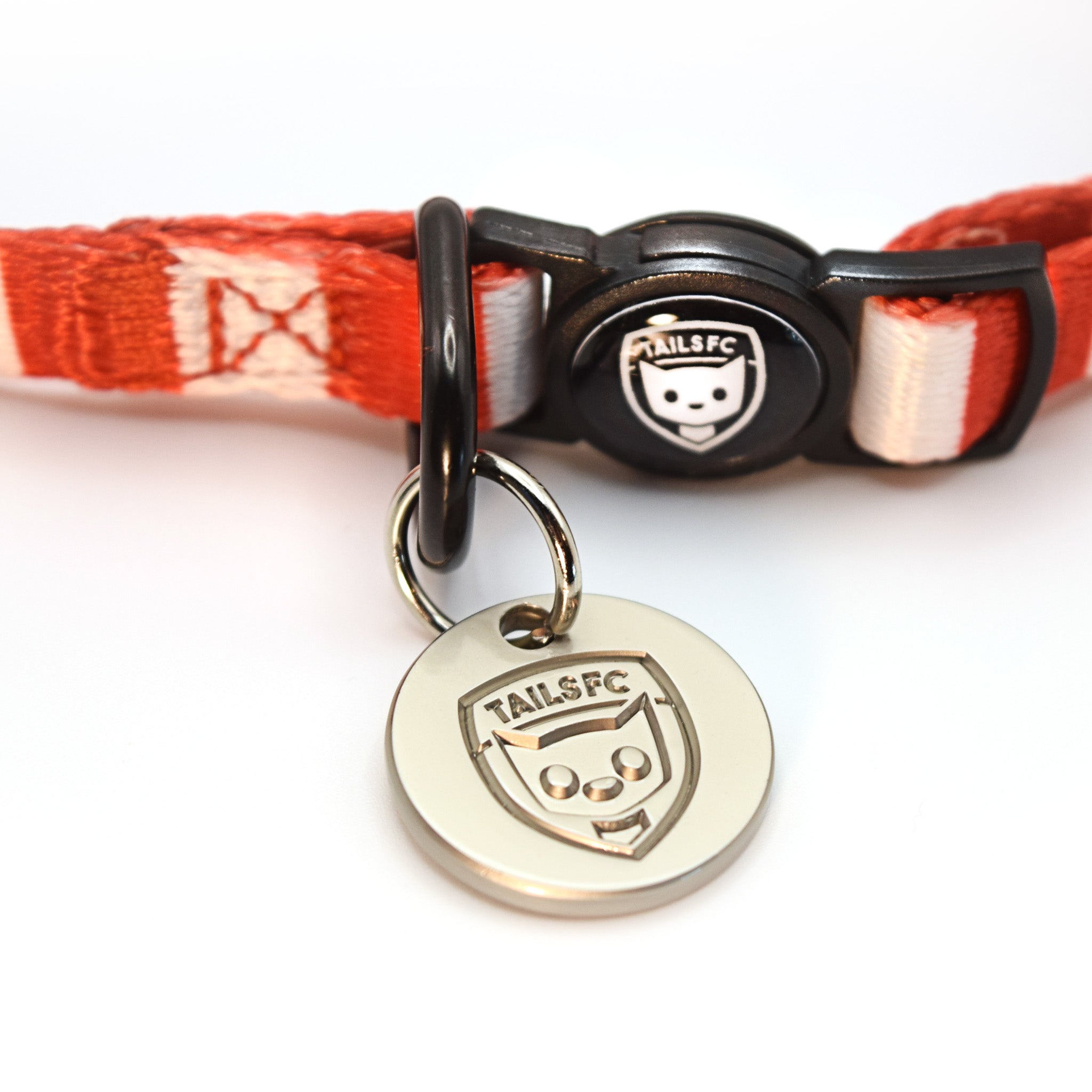 Wrexham Cat Collar - Red & White Stripe Football Pet Collar
